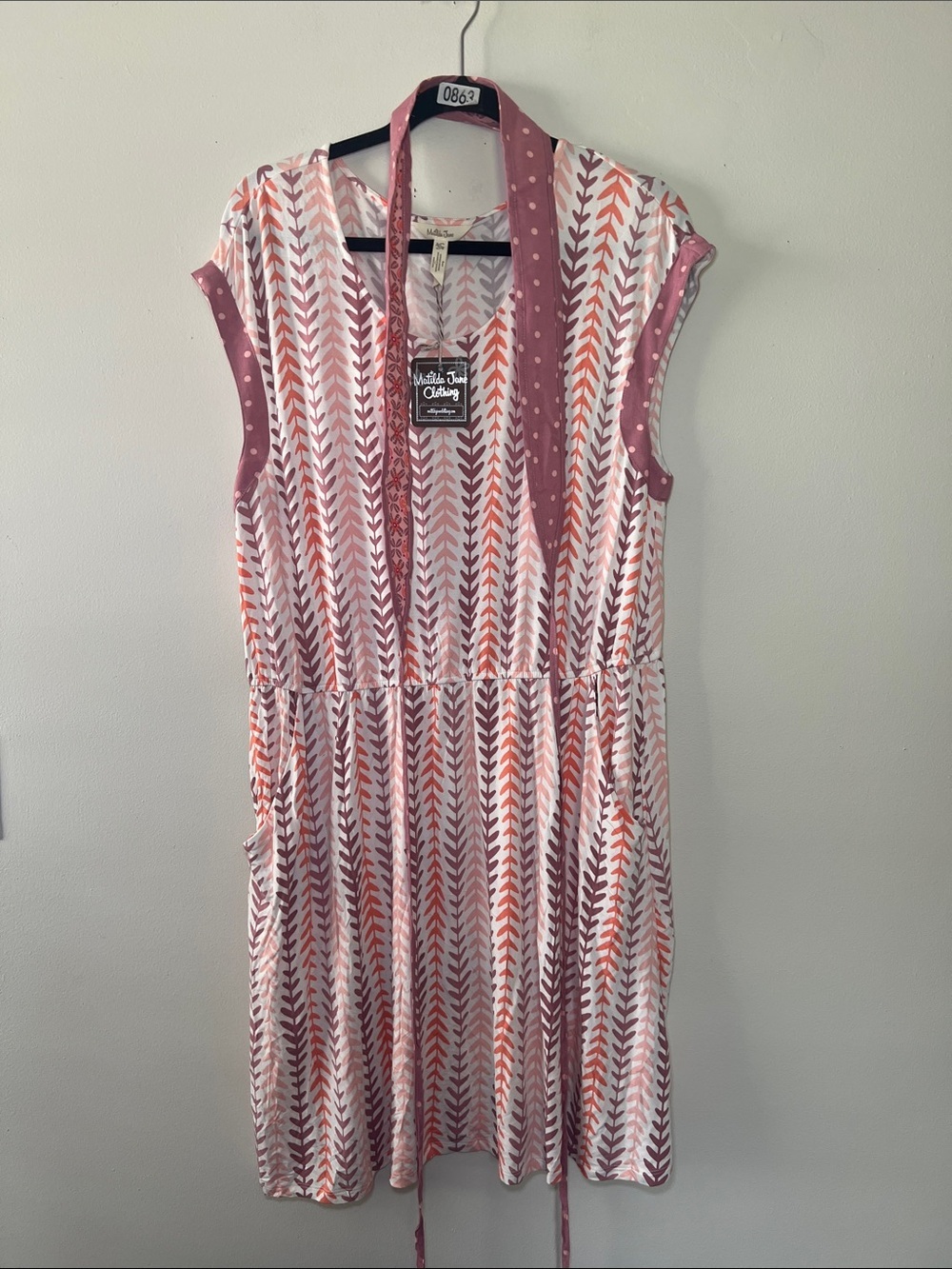 Matilda Jane Pink & Coral Patterned Tie-Front Midi Dress